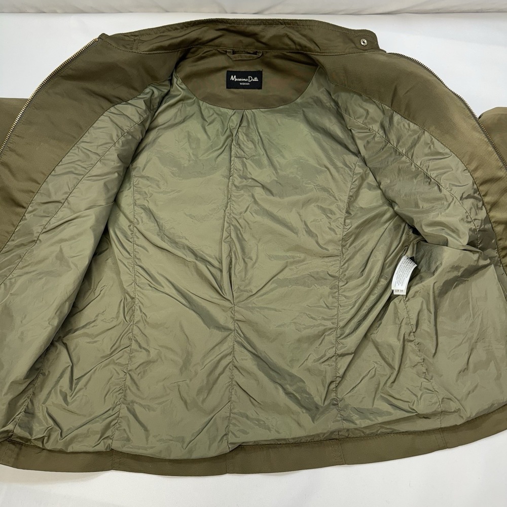 Massimo Dutti Women's Medium Bomber Jacket Lightweight Military‎ Minimalist Chic - Picture 10 of 16